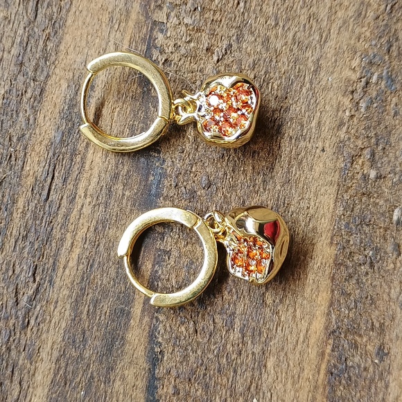 Pomegranate earrings‎ 18k gold plated - Picture 1 of 4